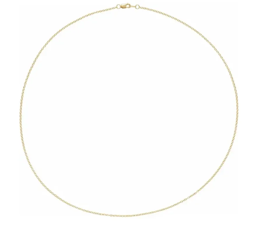 . 14k Yellow Gold 1.5mm Cable Chain