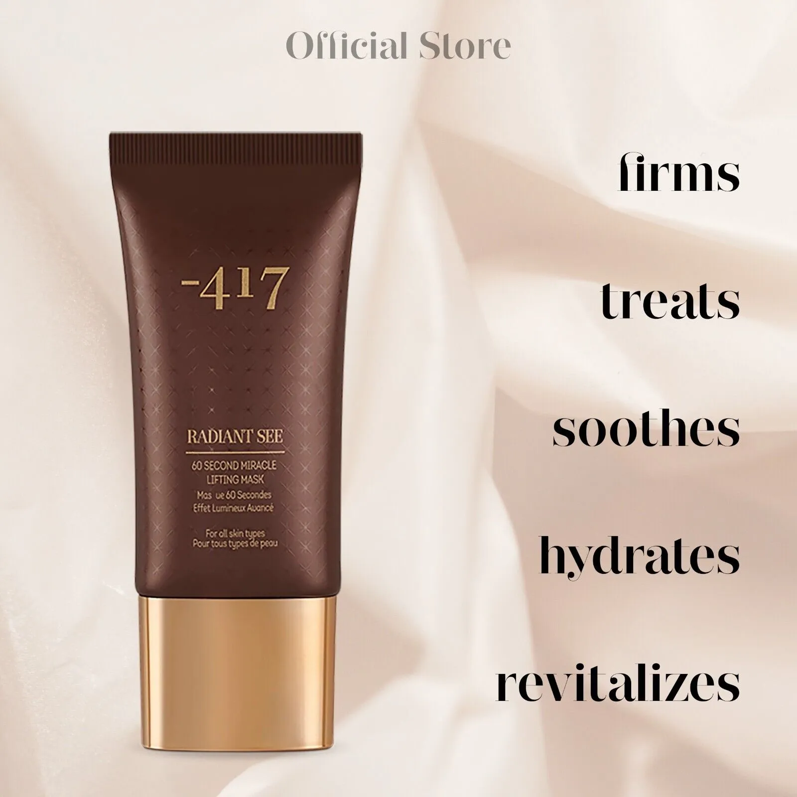 -417 Dead Sea 60-Second Lifting Mask Cream Anti-Aging Vegan (1.69oz / 50ml)