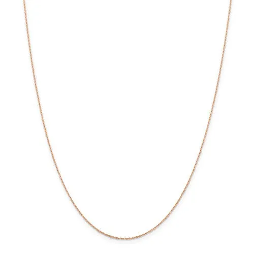 14k Rose Gold .5 mm Cable Rope Chain Available Sizes 16-24