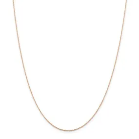 14k Rose Gold .5 mm Cable Rope Chain Available Sizes 16-24