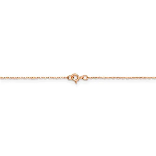 14k Rose Gold .5 mm Cable Rope Chain Available Sizes 16-24