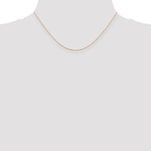 14k Rose Gold .5 mm Cable Rope Chain Available Sizes 16-24