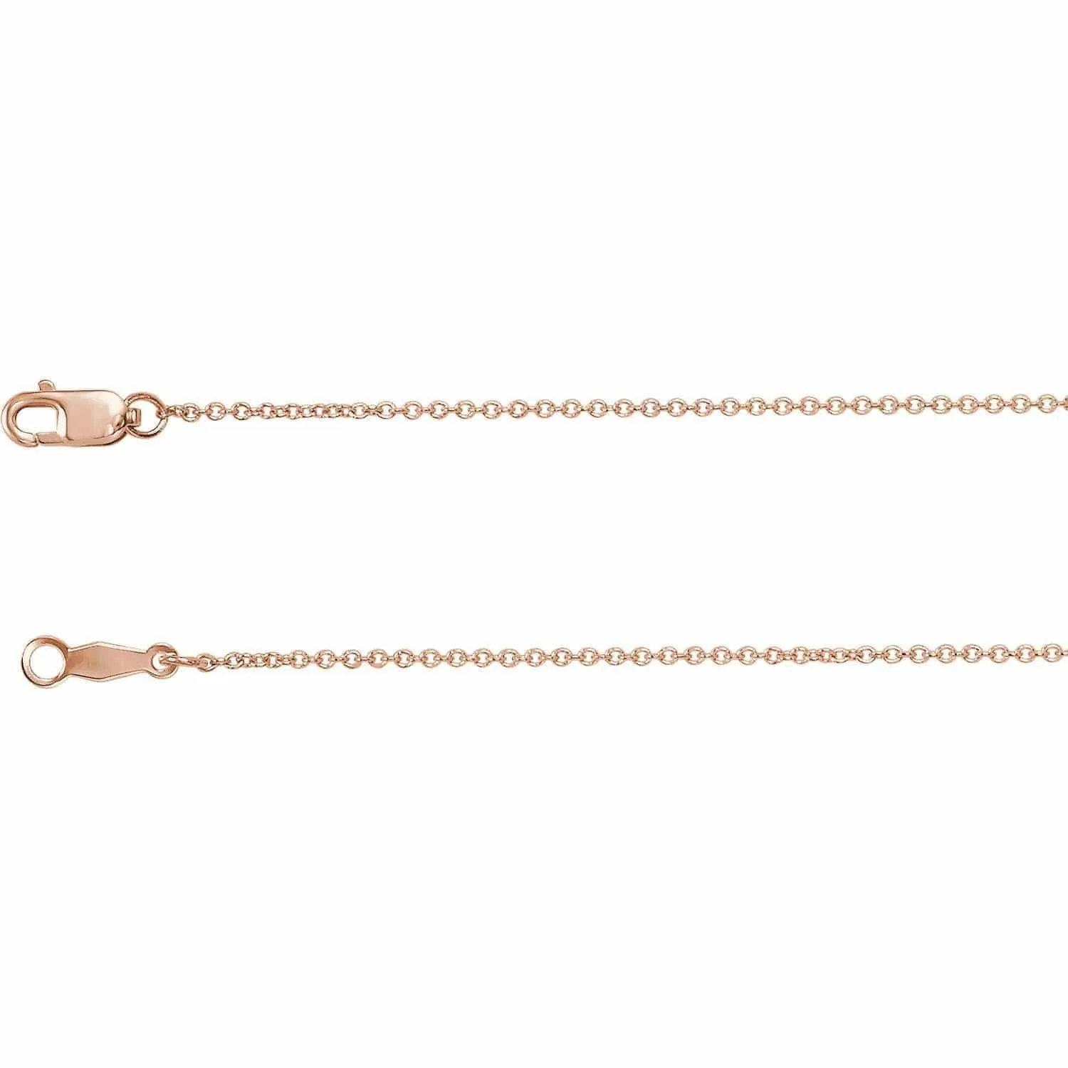 14k Solid Gold Plain 1mm Cable Chain