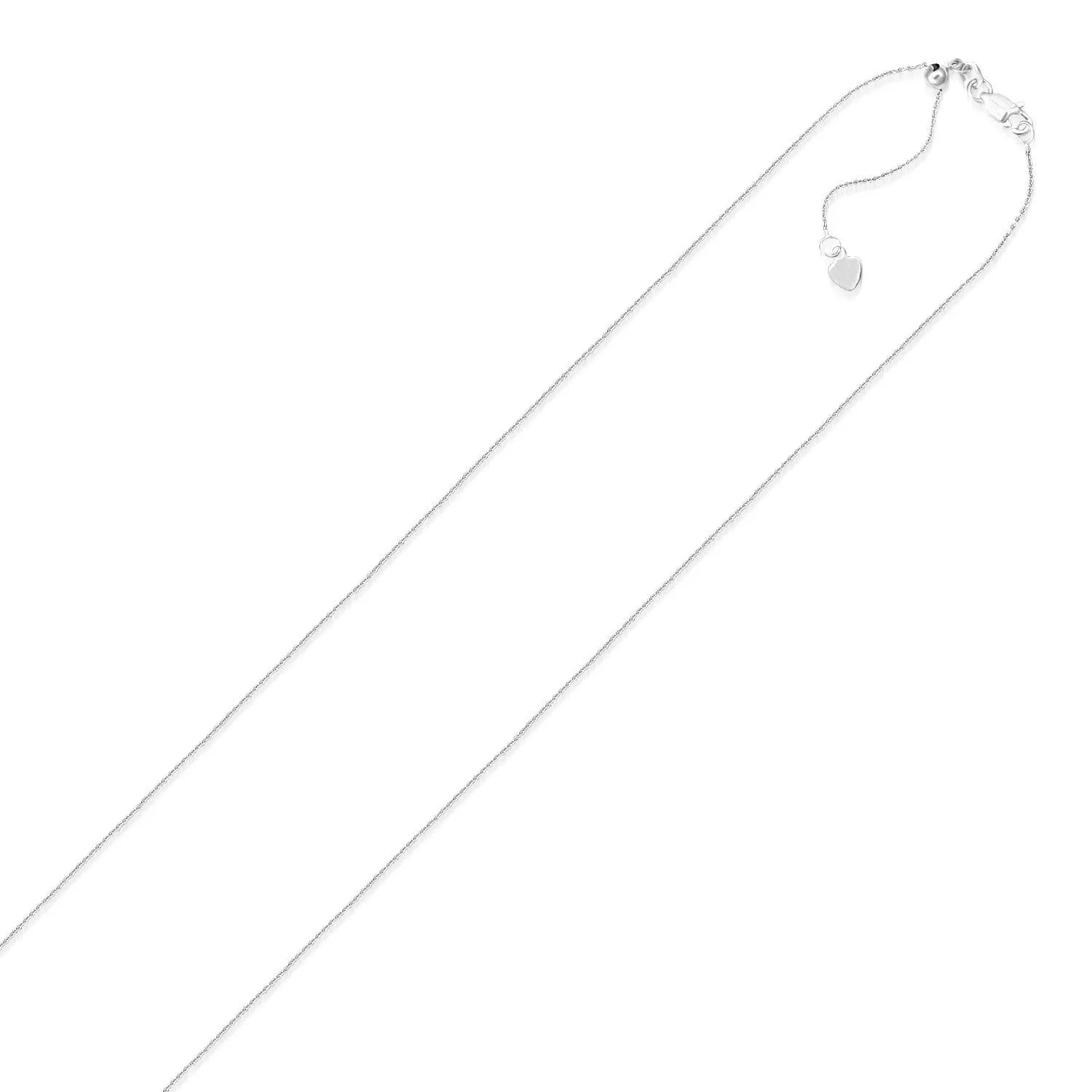 14k White Gold Adjustable Cable Chain 0.9mm-rx26856-22