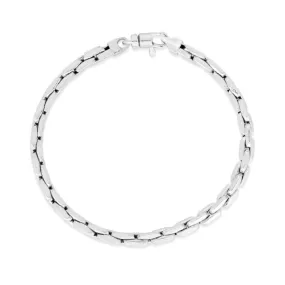 14K White Gold Compressed Cable Link Bracelet - 7.5