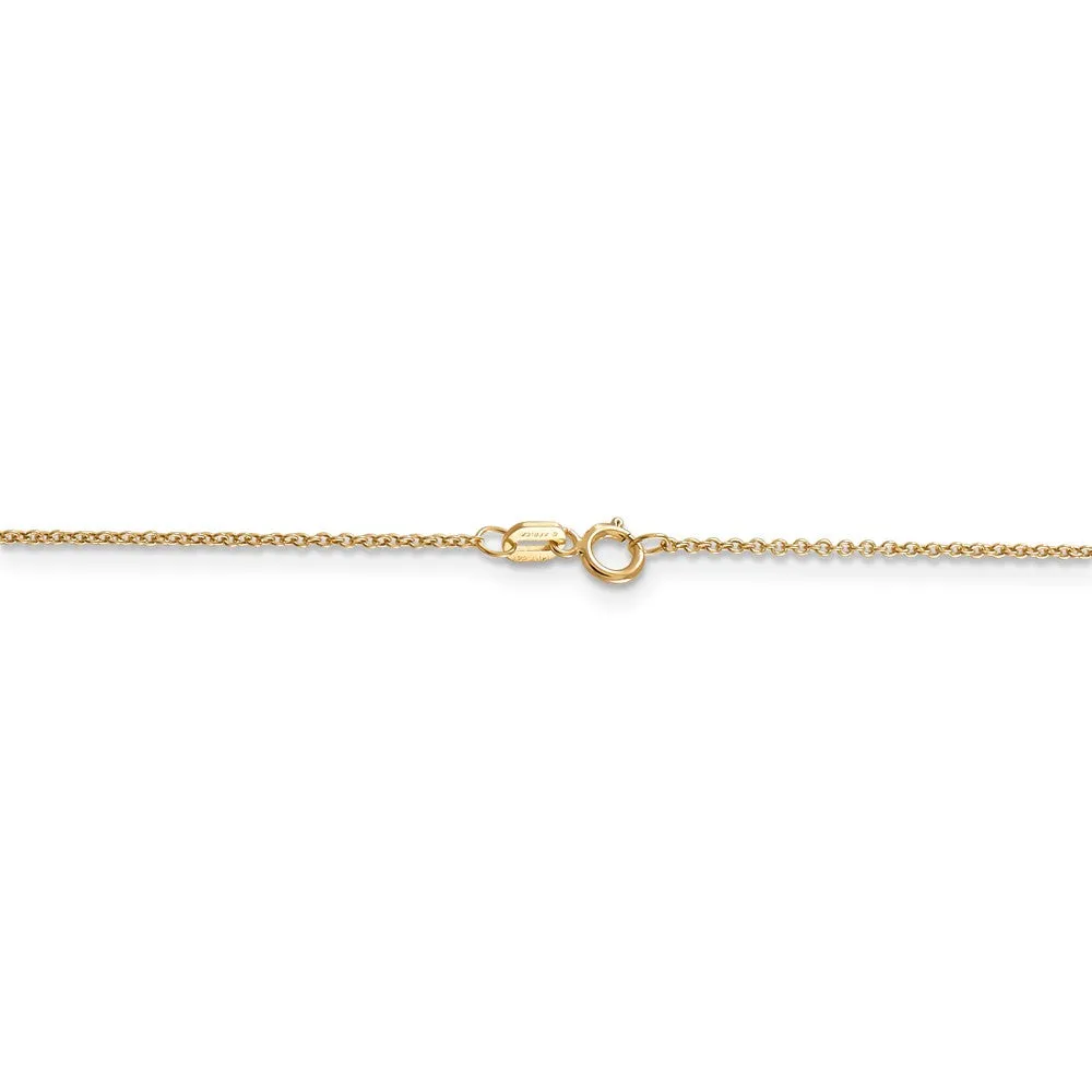 14k Yellow Gold & Rhodium Large Diamond Cut Frog Necklace