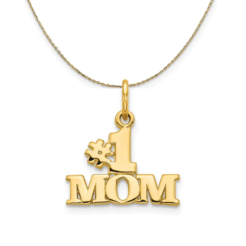 14k Yellow Gold #1 Mom Necklace