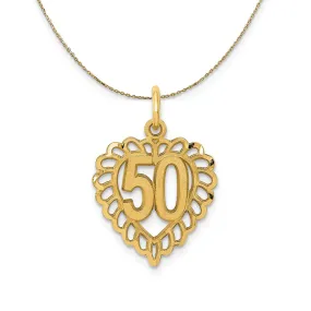 14k Yellow Gold 50 in a Heart Necklace