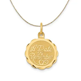 14k Yellow Gold A Date To Remember Disc Necklace