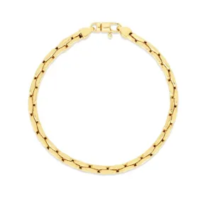 14K Yellow Gold Compressed Cable Link Bracelet - 7.5