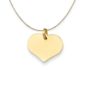 14k Yellow Gold Engravable Heart Necklace