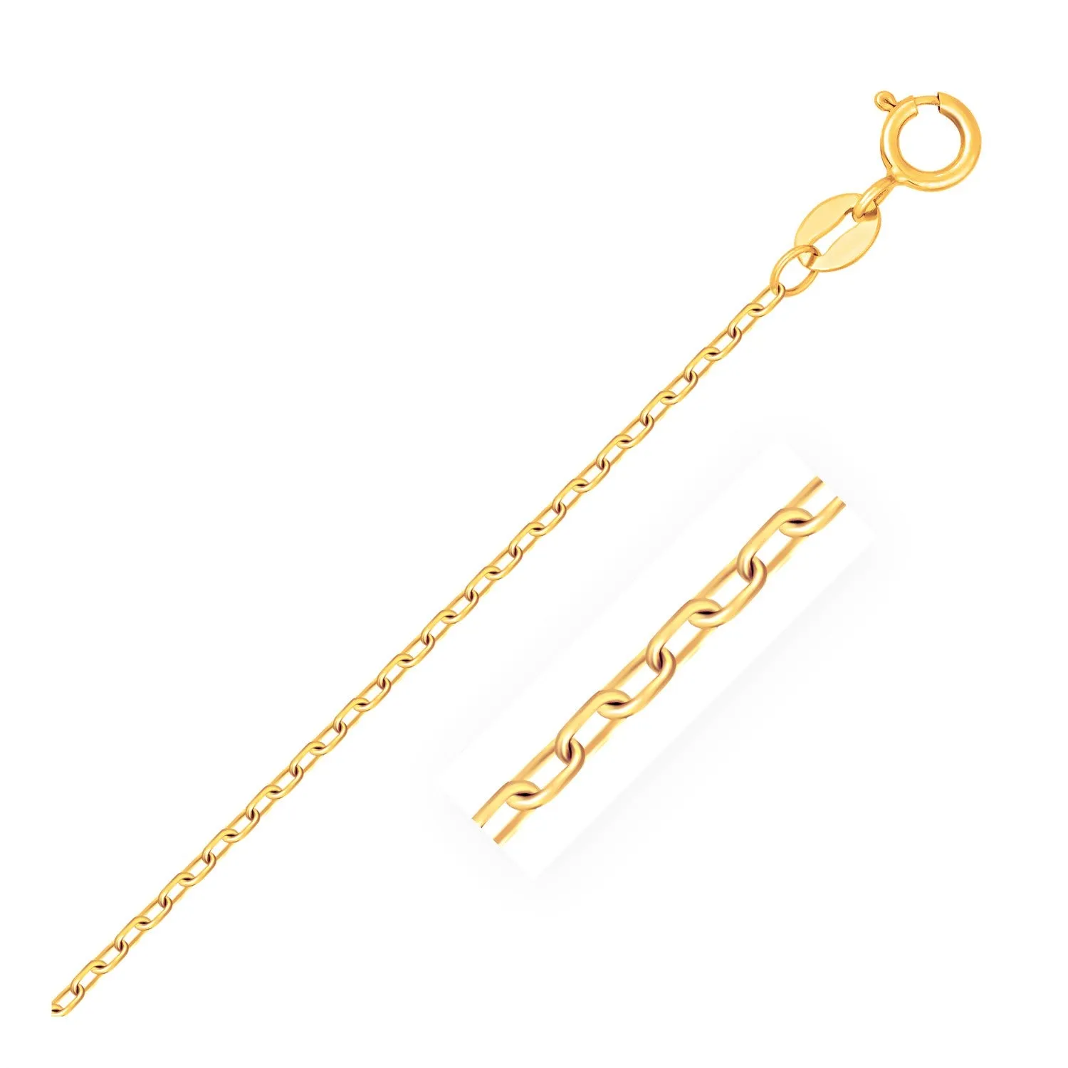 14k Yellow Gold Faceted Cable Link Chain 1.3mm-rx50886-16