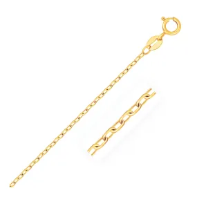 14k Yellow Gold Faceted Cable Link Chain 1.3mm-rx50886-18