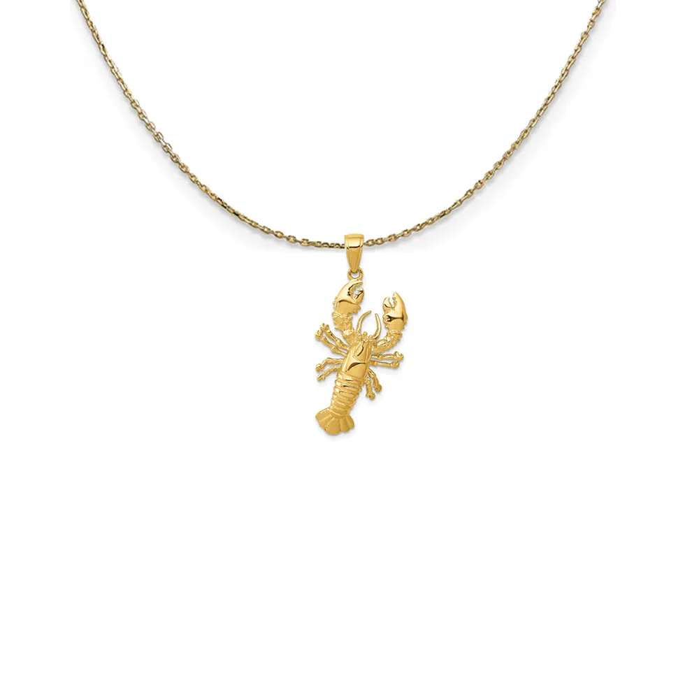 14k Yellow Gold Large Lobster Necklace