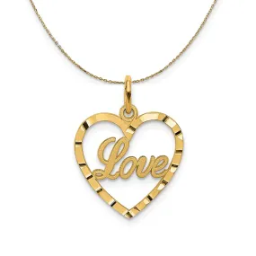 14k Yellow Gold Love Heart Necklace