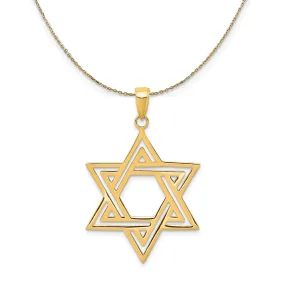 14k Yellow Gold Satin Star of David Necklace