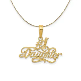 14k Yellow Gold Script #1 Daughter Necklace