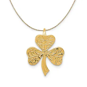 14k Yellow Gold Shamrock Slide Necklace