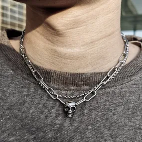 2 in 1 Cool Box Cable Chain Skull Necklaces