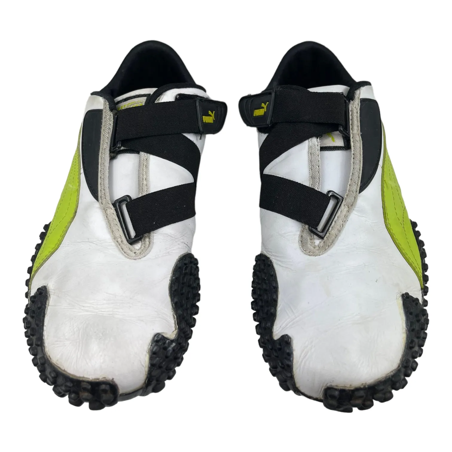 2000s Puma Mostro UK7.5 Leather Wht/Lime