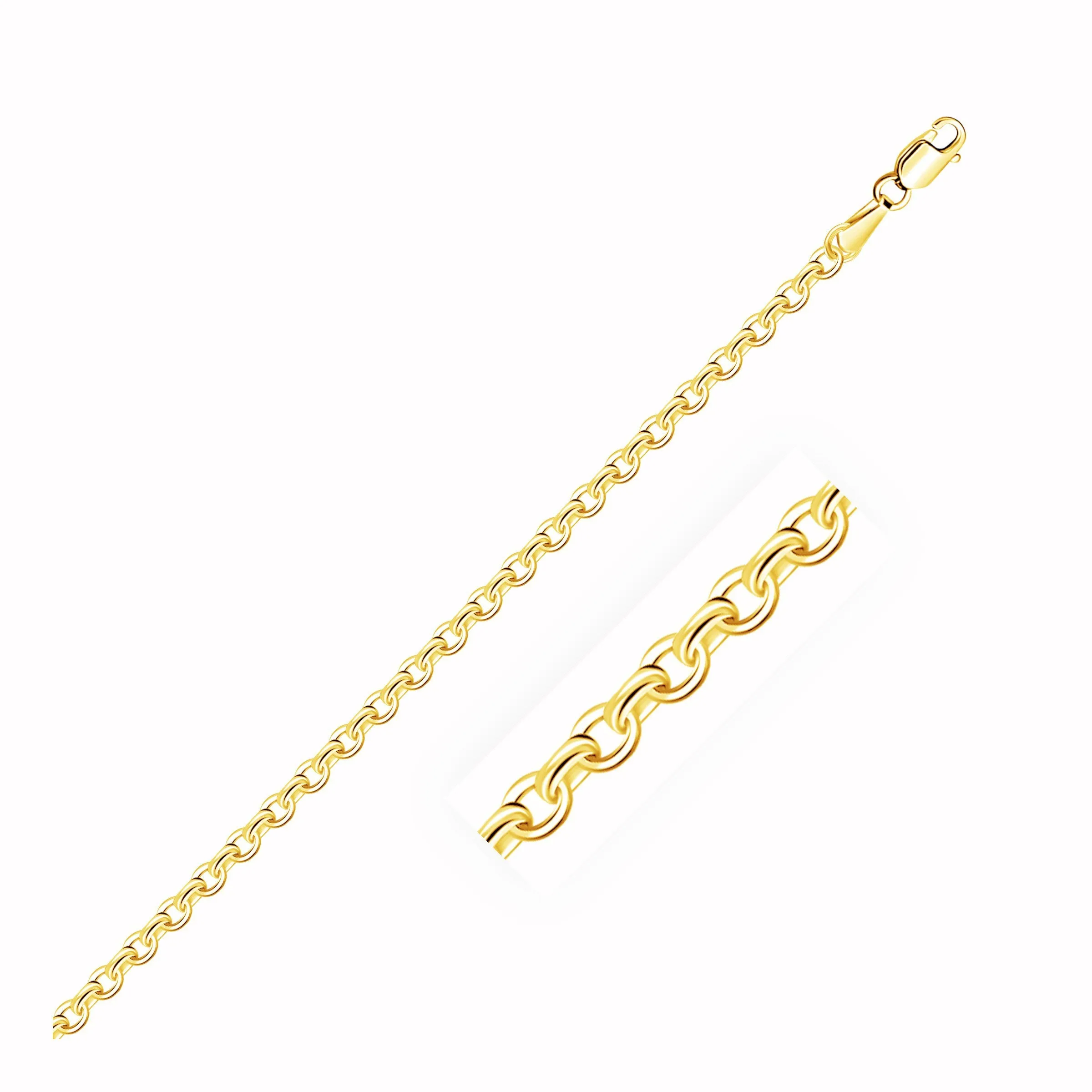 3.1mm 14k Yellow Gold Diamond Cut Cable Link Chain-rx58622-24