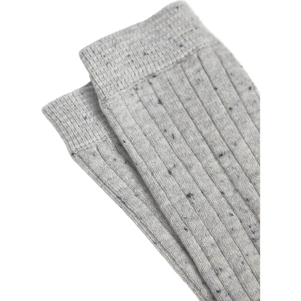 7AM Enfant Ribbed Knit Retro Leggings, Heather Grey