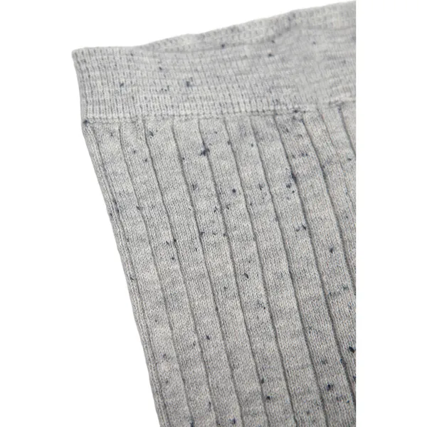 7AM Enfant Ribbed Knit Retro Leggings, Heather Grey