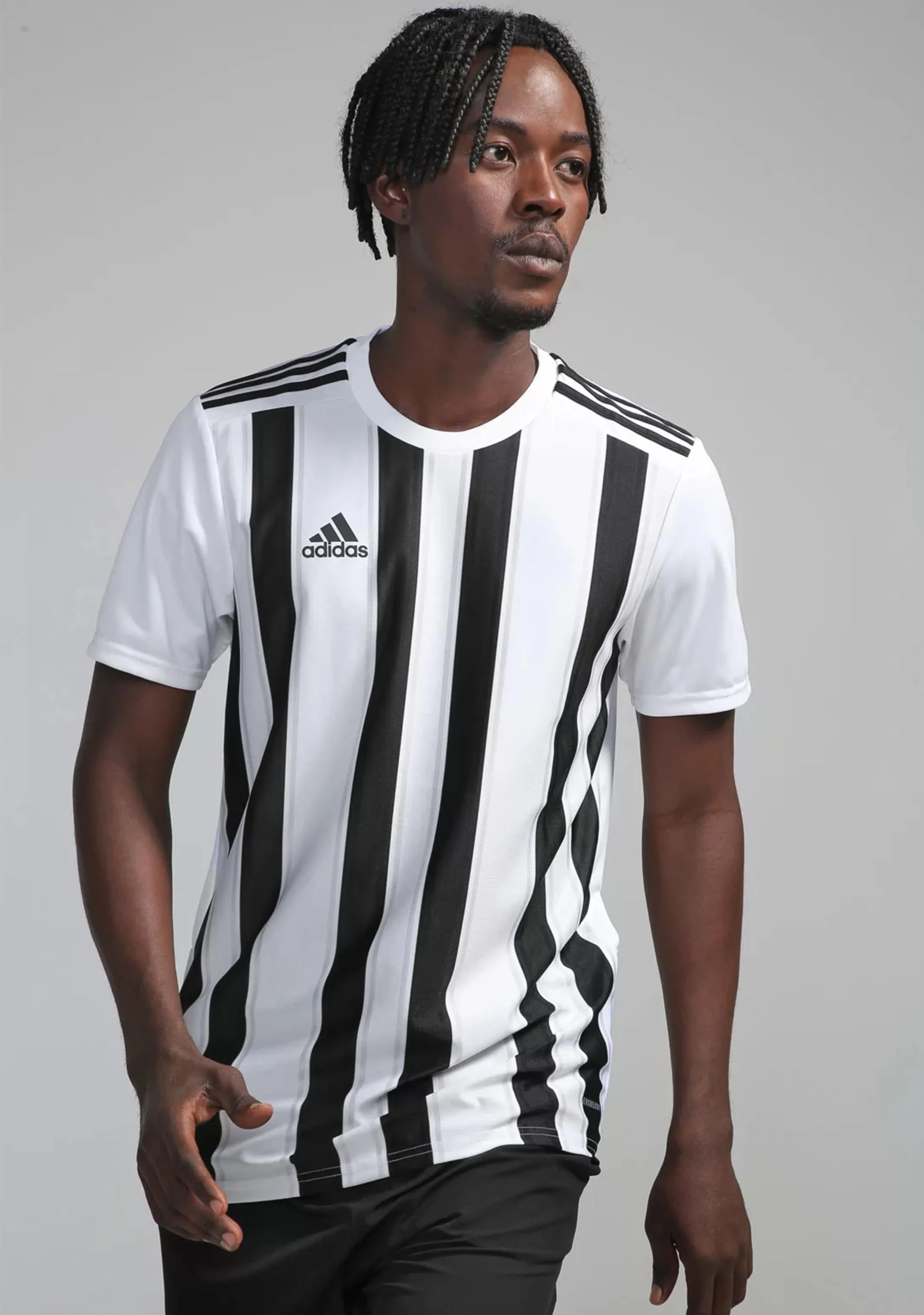 Adidas Mens Striped 21 Jersey White/Black  GV1377