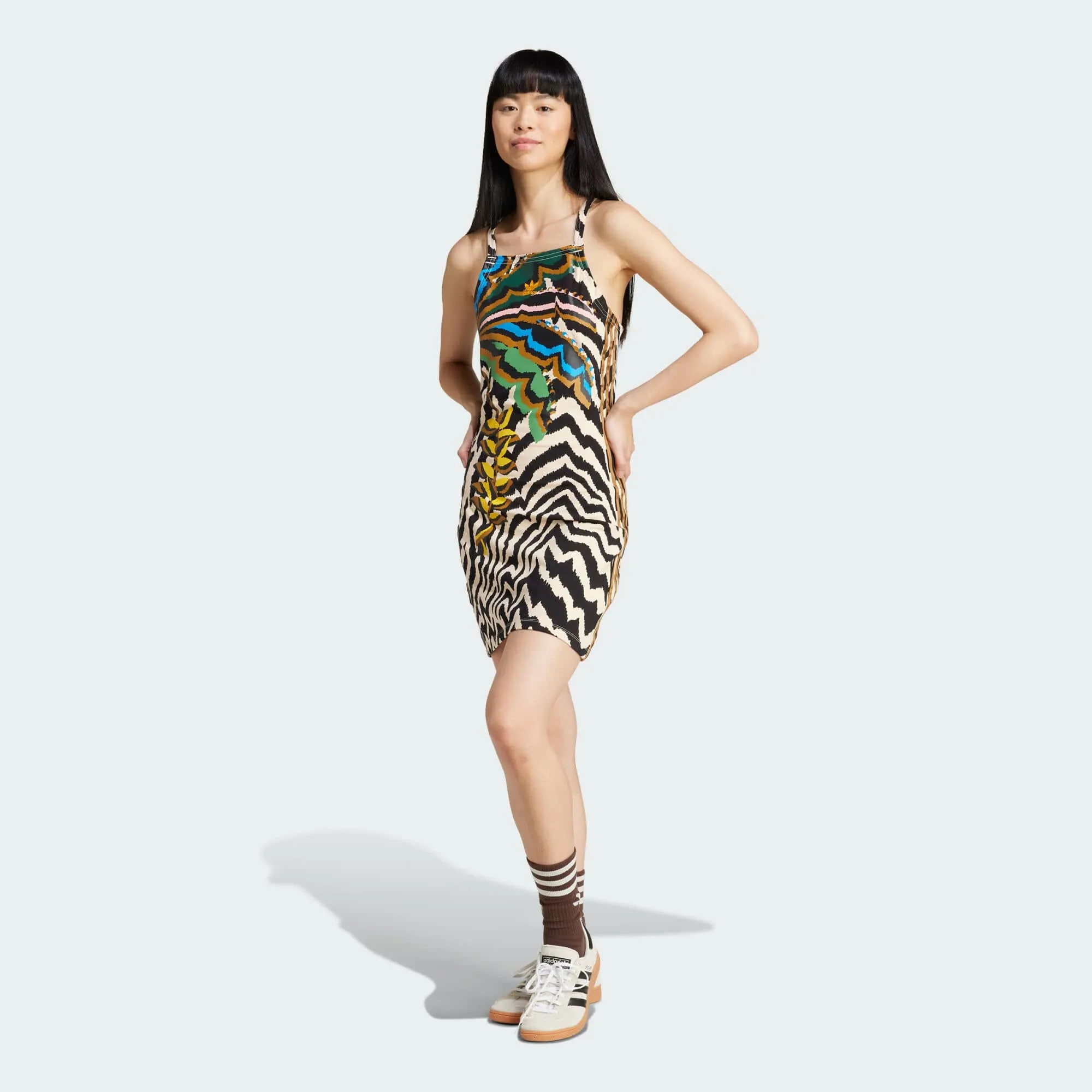 ADIDAS ORIGINALS adidas X FARM Rio 3-Stripes Mini Dress