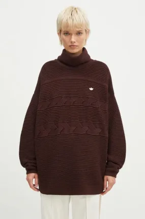 adidas Originals cotton jumper OS Turtleneck brown color IX0966