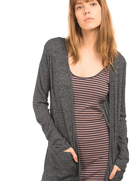 Aeropostale Ribbed Marled Knit Shrug