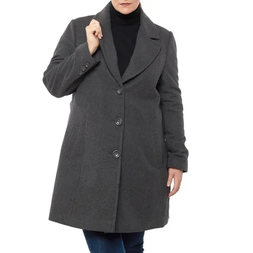 Alpine Swiss Alice Womens Plus Size Wool Overcoat Classic Notch Lapel Walking Coat