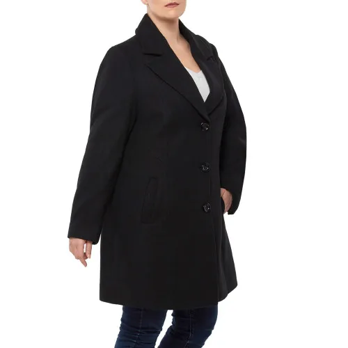 Alpine Swiss Alice Womens Plus Size Wool Overcoat Classic Notch Lapel Walking Coat