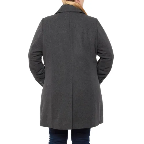 Alpine Swiss Alice Womens Plus Size Wool Overcoat Classic Notch Lapel Walking Coat