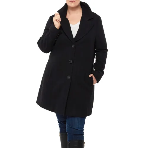 Alpine Swiss Alice Womens Plus Size Wool Overcoat Classic Notch Lapel Walking Coat