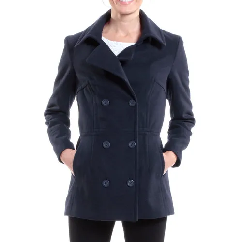 Alpine Swiss Emma Womens Peacoat Double Breasted Overcoat 3/4 Length Wool Blazer