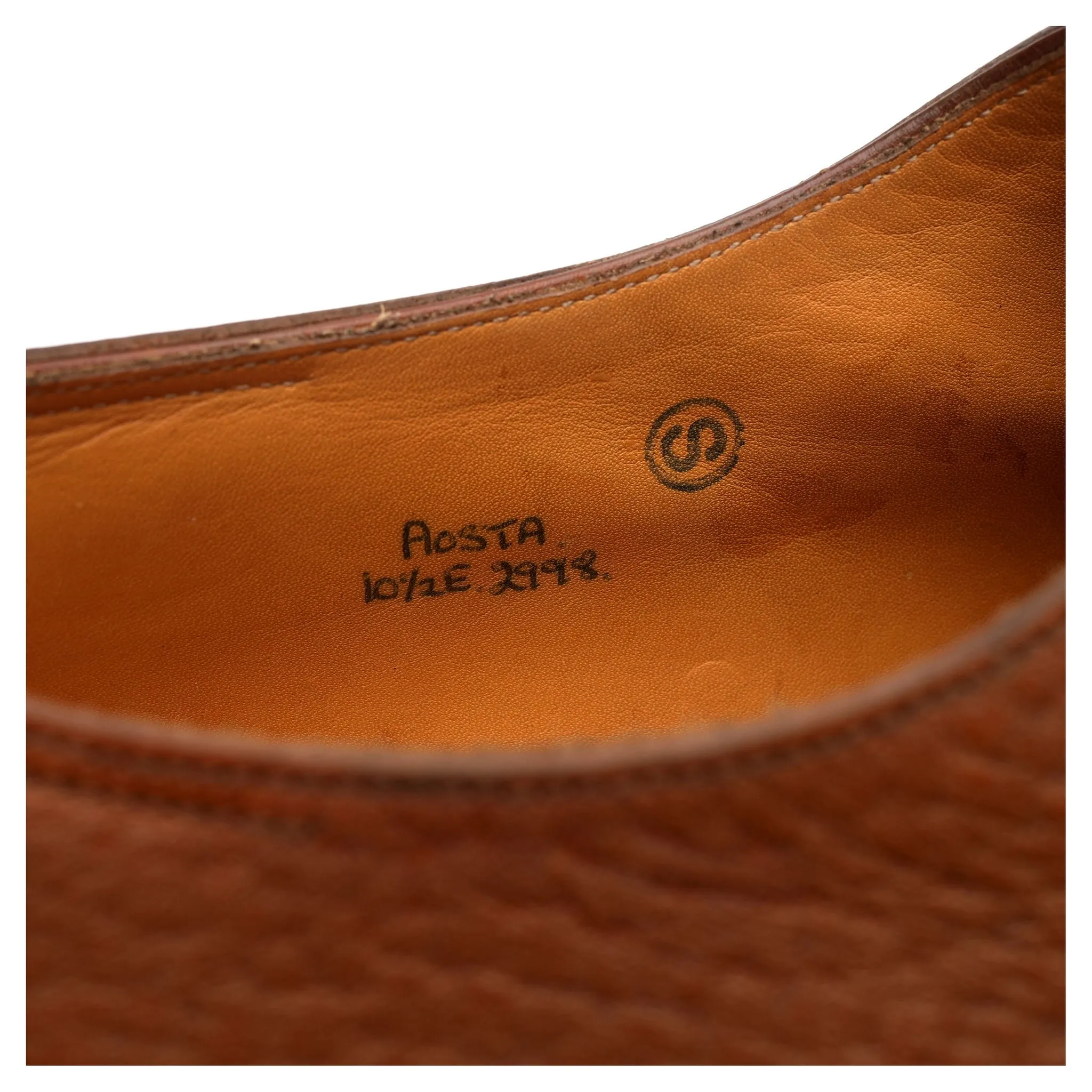 'Aosta' Tan Brown Leather Derby UK 10.5 E