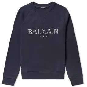 Balmain Paris Logo Raglan SweatMarine Blue