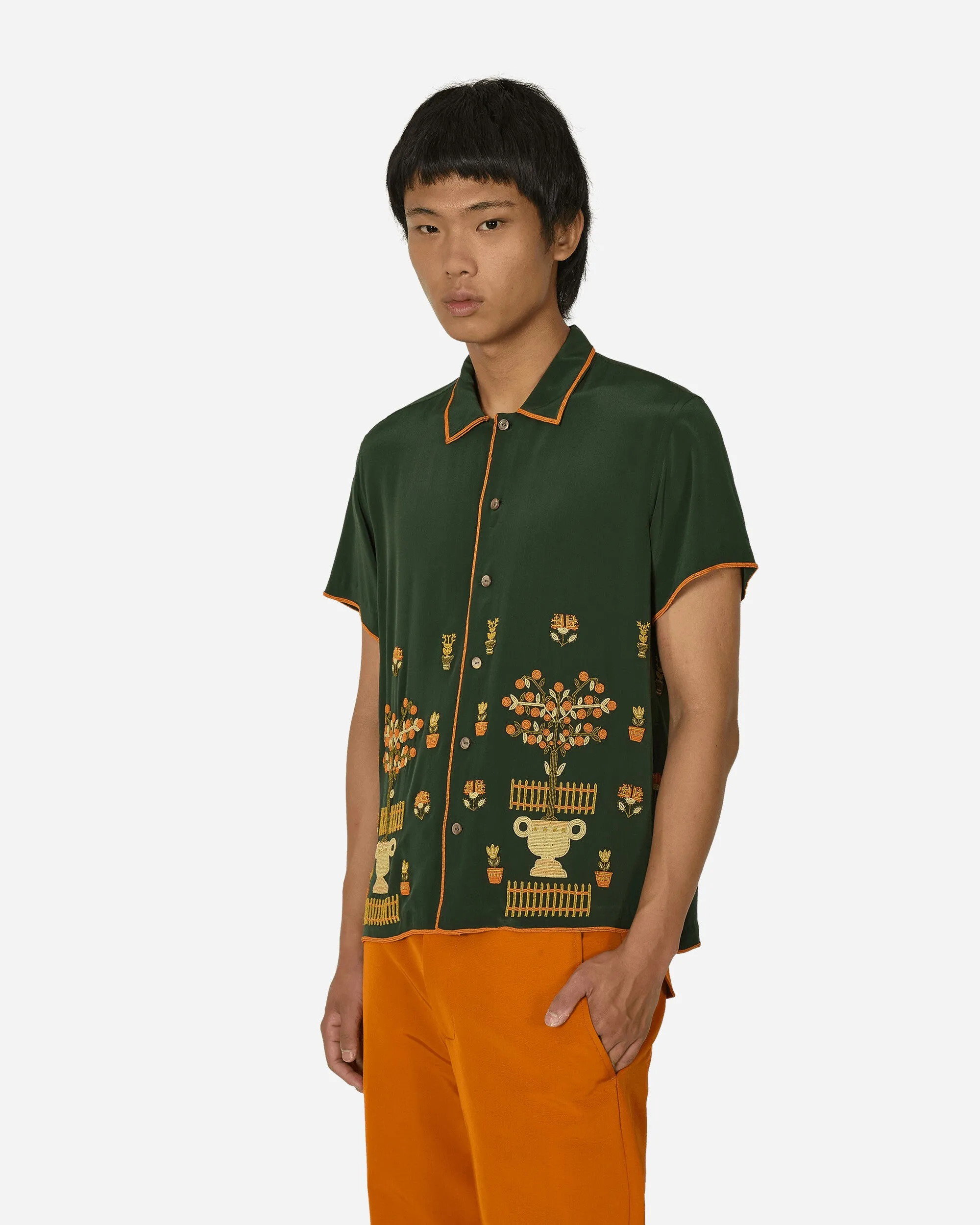 Beaded Paddock Sampler Short Sleeve Shirt Green