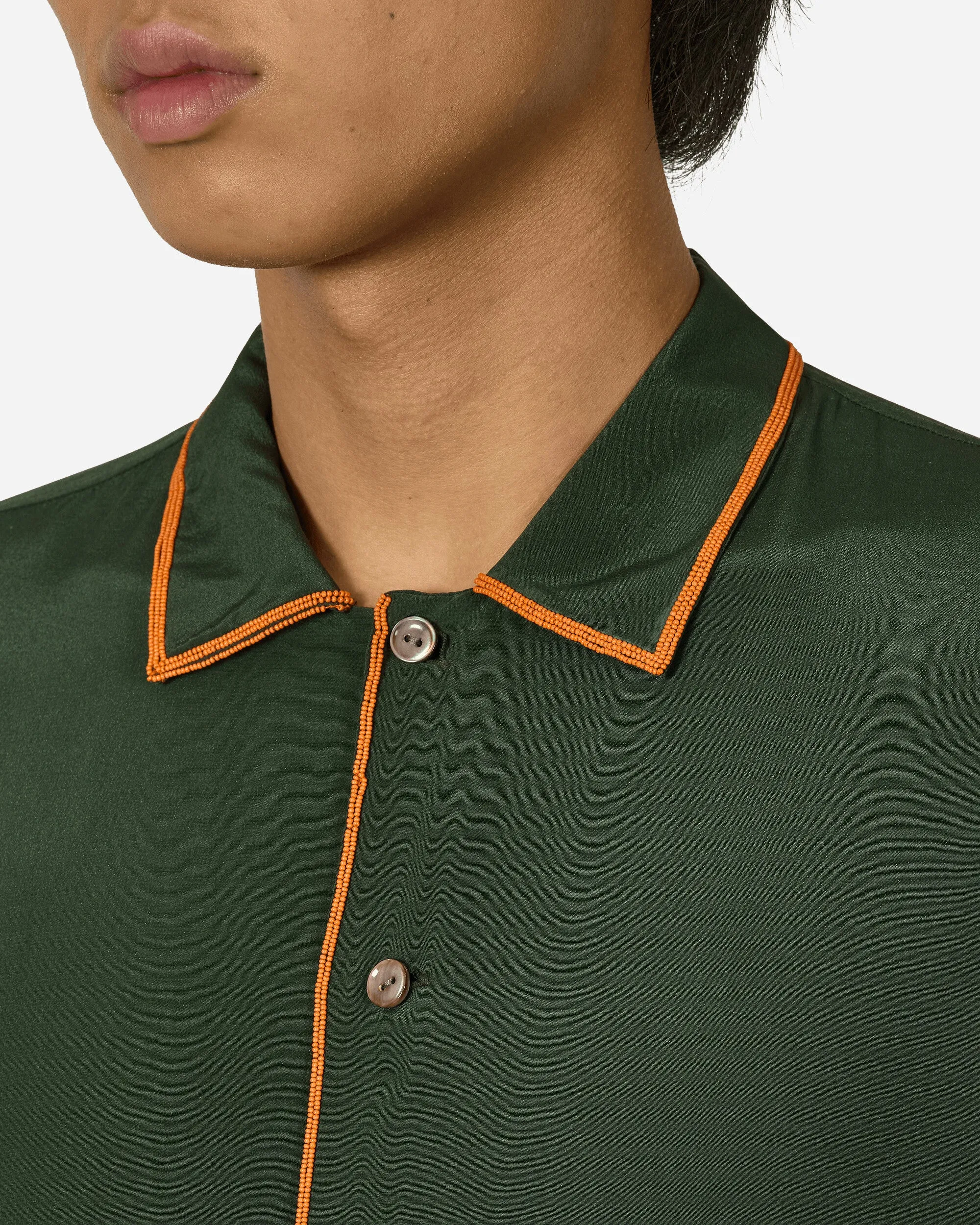 Beaded Paddock Sampler Short Sleeve Shirt Green