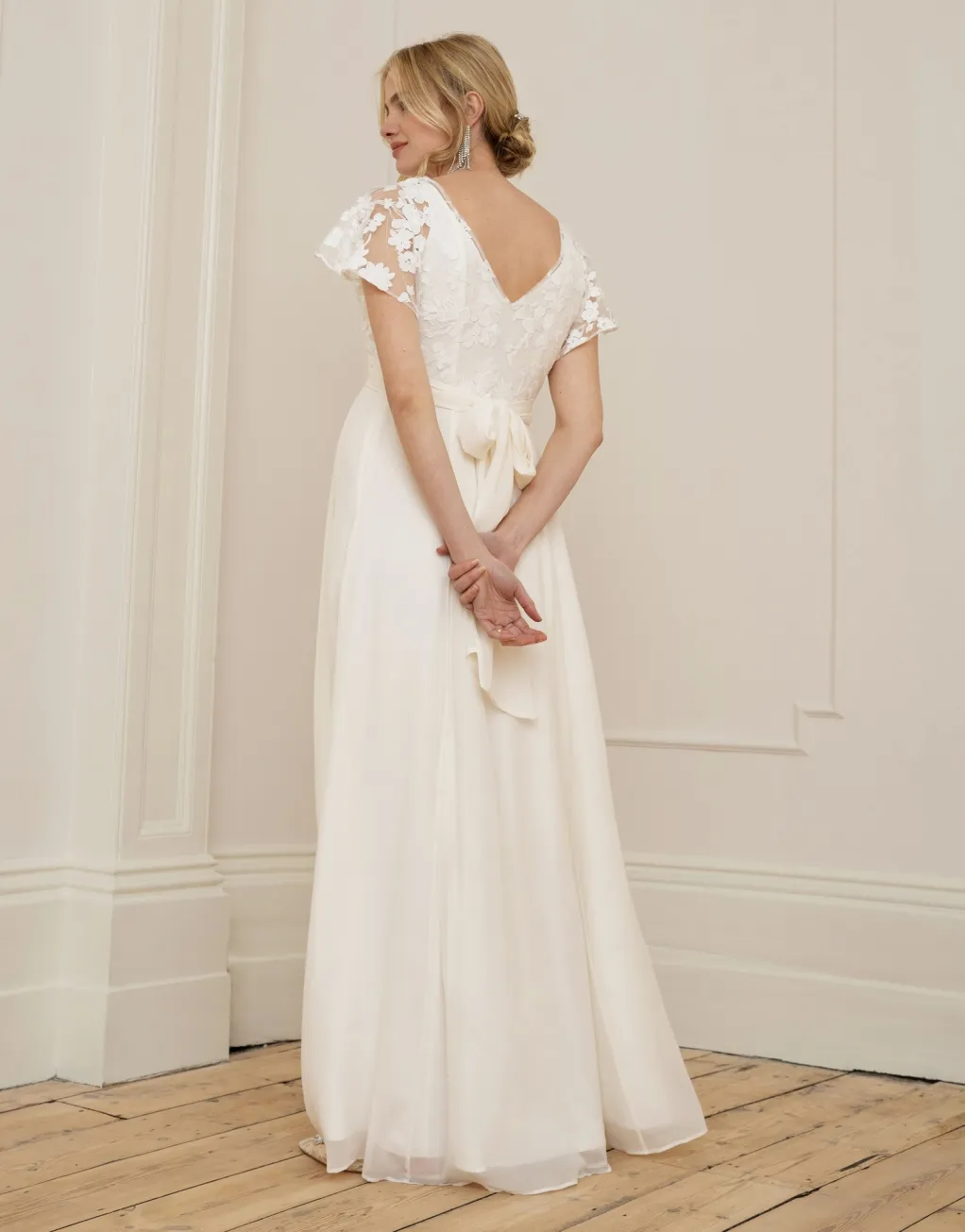 Bianca | Ivory Lace & Silk Chiffon Maxi Maternity & Nursing Bridal Gown