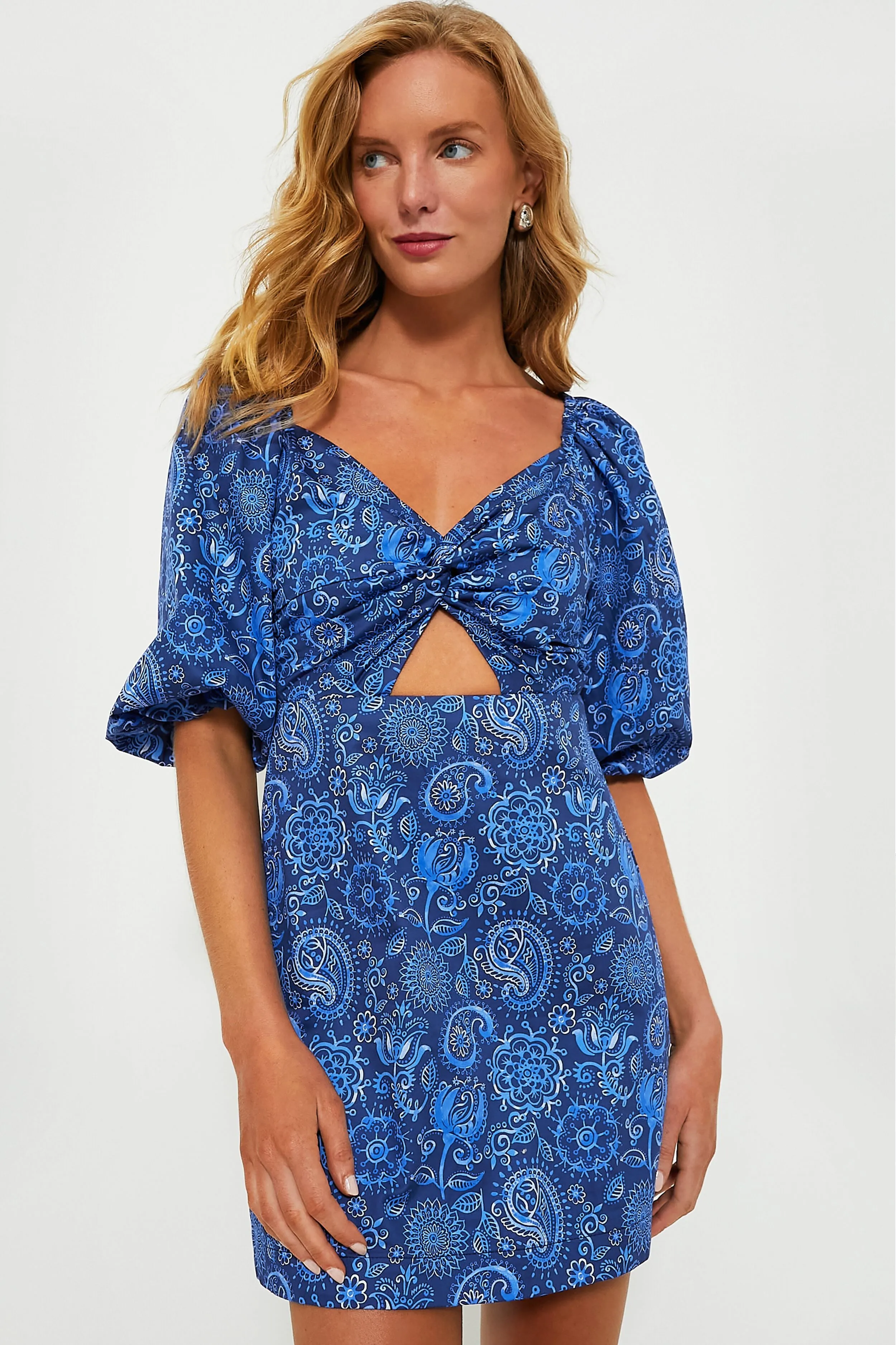 Blue Mod Paisley Bianca Mini Dress