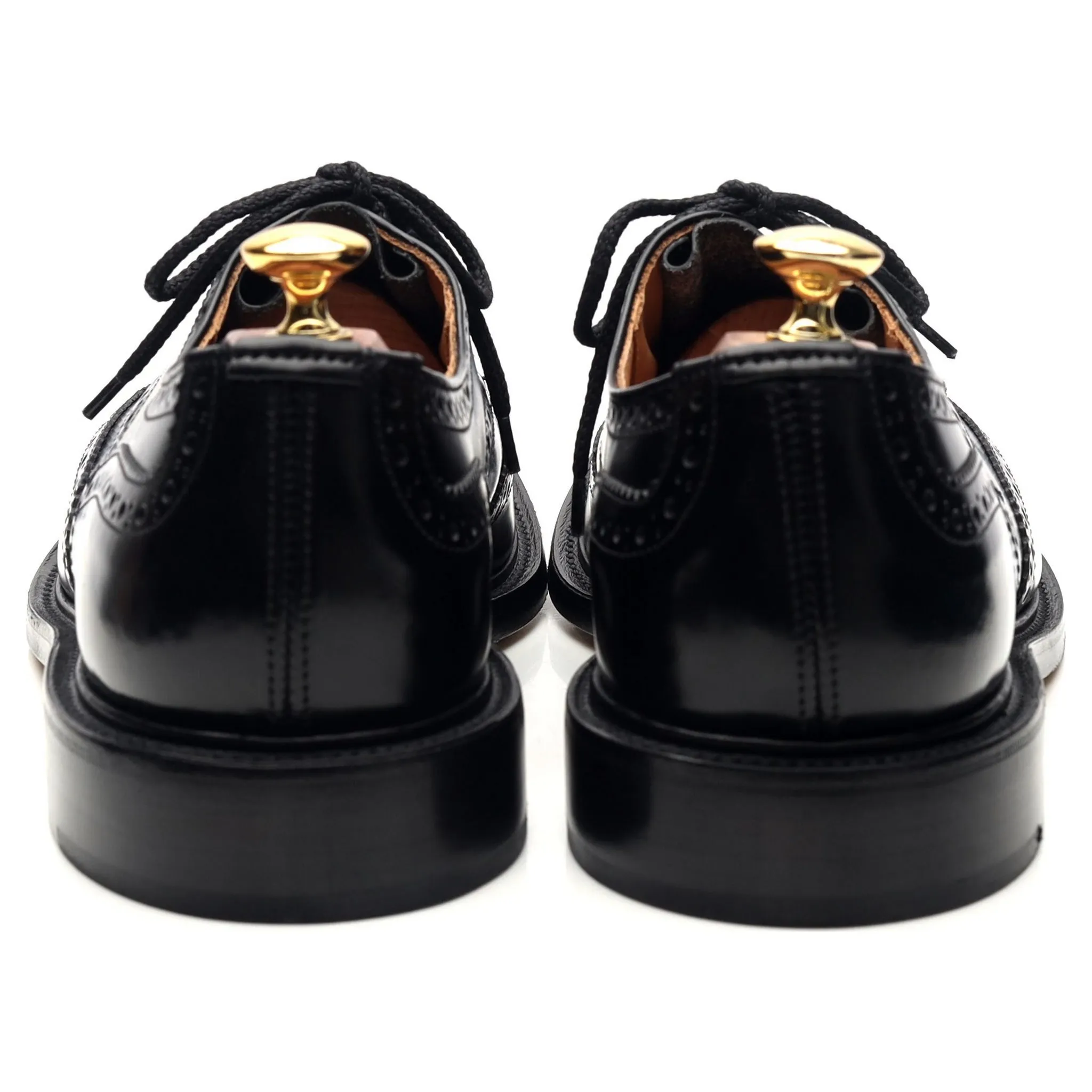 'Bourton' Black Leather Derby Brogues UK 9