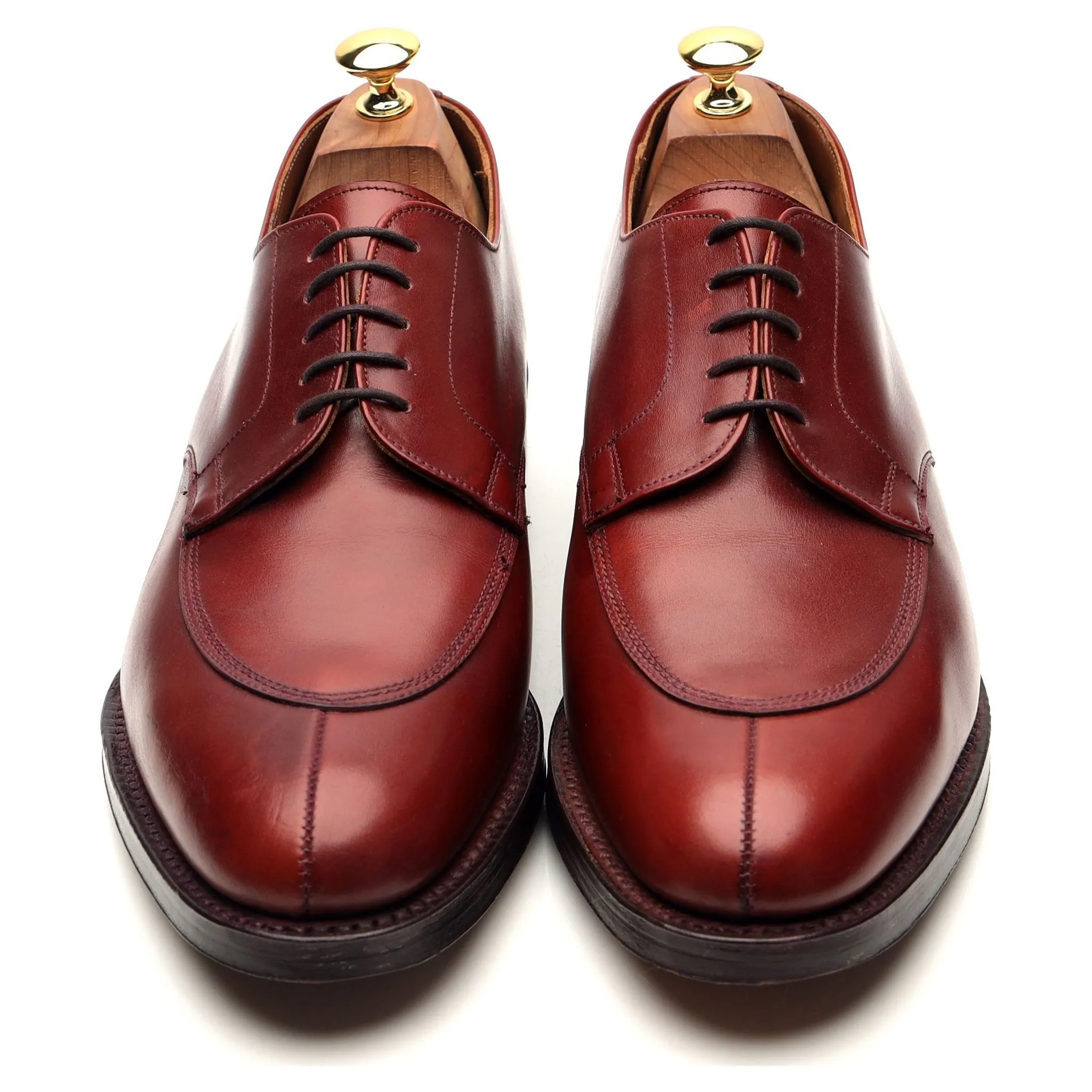 Burgundy Leather Split Toe Derby UK 10.5 F