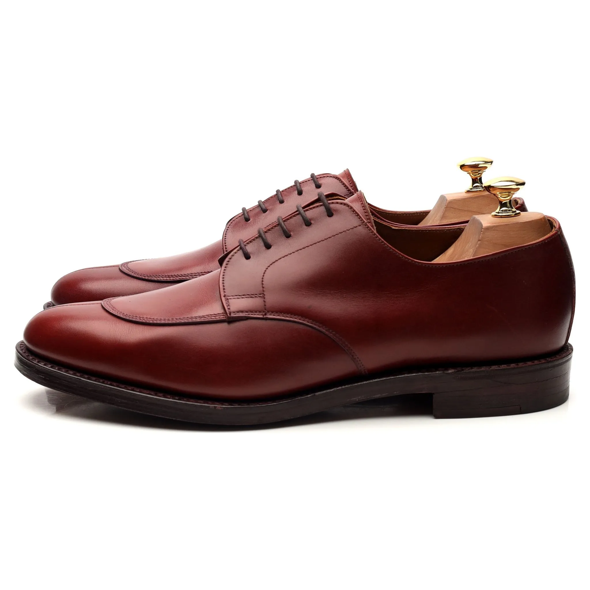 Burgundy Leather Split Toe Derby UK 10.5 F