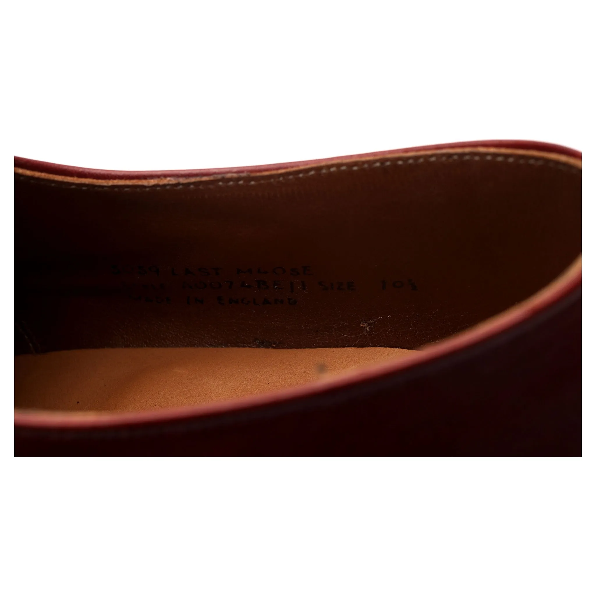 Burgundy Leather Split Toe Derby UK 10.5 F