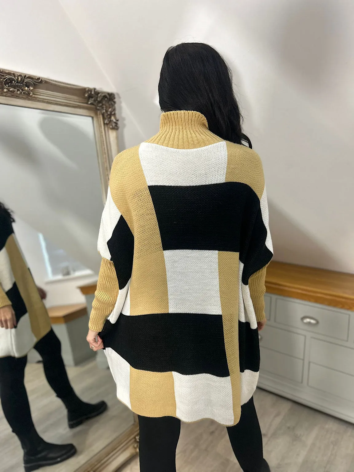 Camel Block Stripe Jumper Sharon