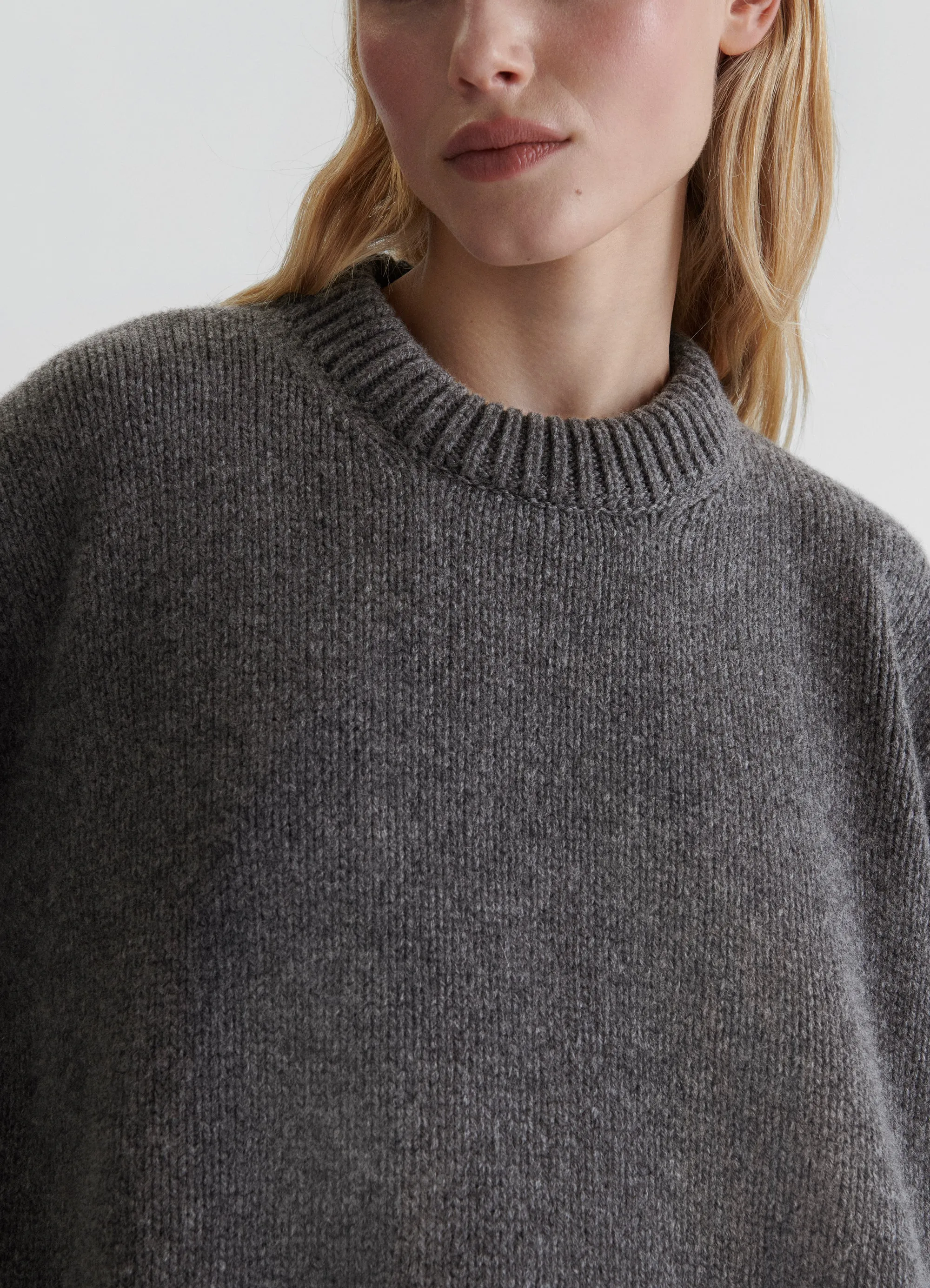 Caragh Chunky Slouch Geelong Crewneck in Derby Grey