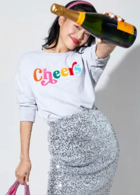 “CHEERS Embellished Crewneck Sweatshirt