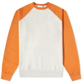 Country of Origin Baseball Raglan Crew SweatLt.Grey & Sunshine Orange